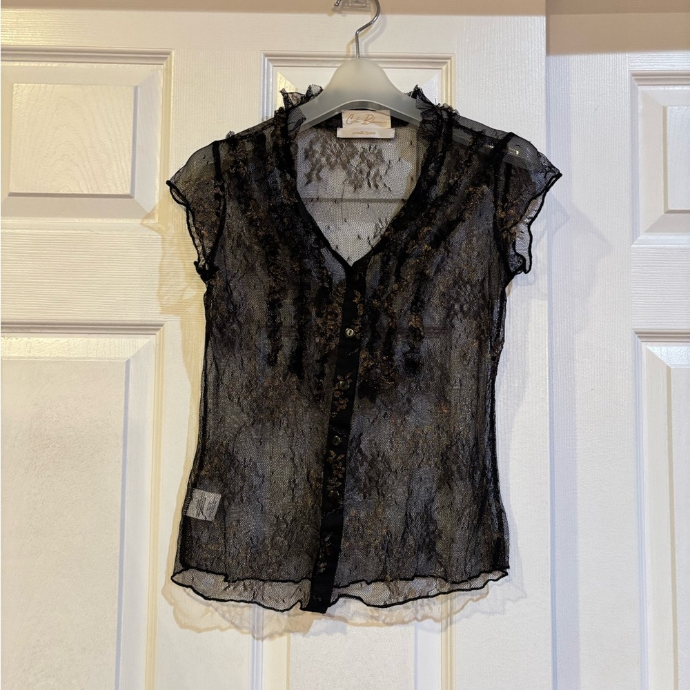 Costa Blanca Sheer Black Blouse